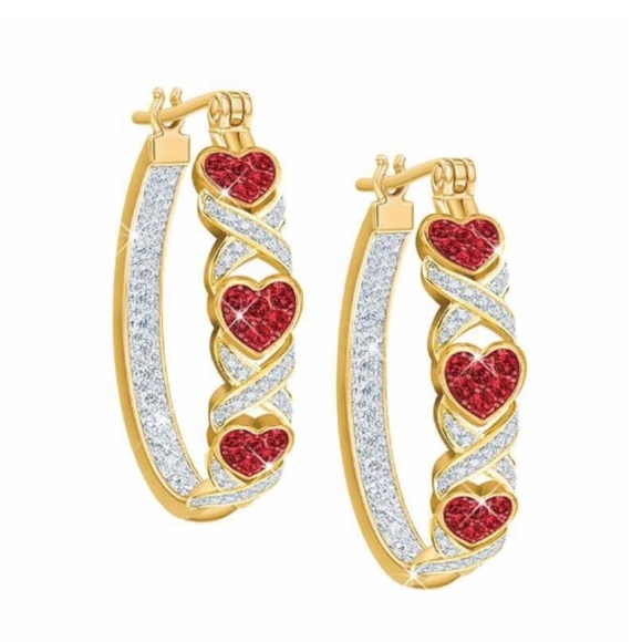 Jewelry - Rhinestone Hoop Earrings